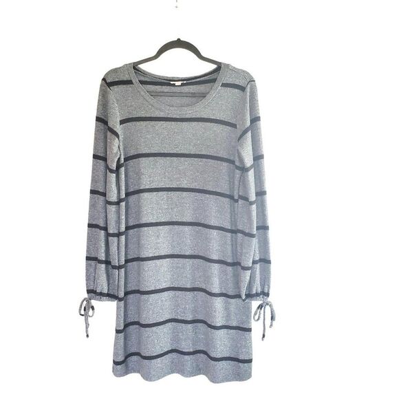 Charming Charlie Womens Dress Grey S Striped Sweater Dress - Picture 1 of 7